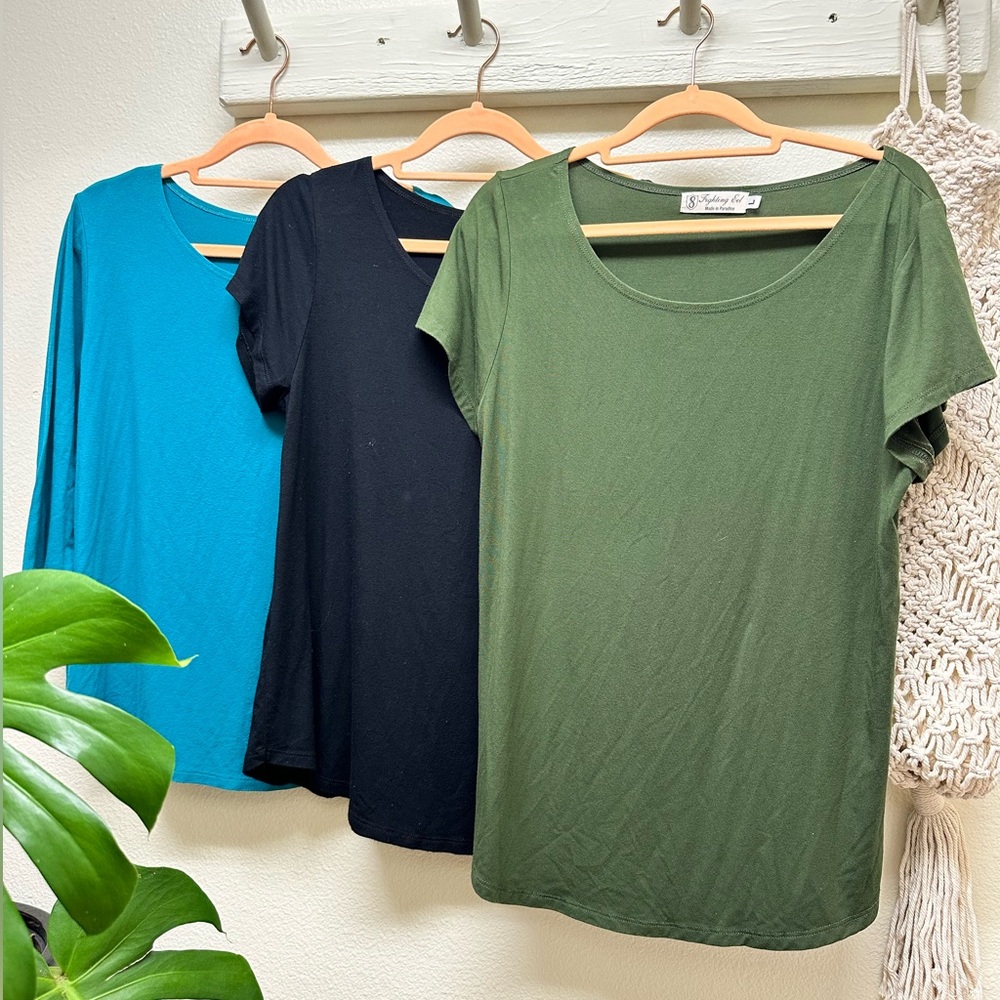 Fighting Eel Short Sleeve Tops - Teal, Black, Olive